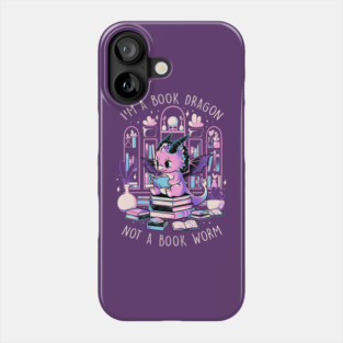 Book Dragon - Cute Dark Dragon Books Color Gift Phone Case