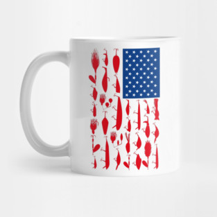 American Flag Fishing Lure Design Mug