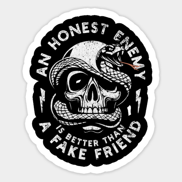 Skull Of Wisdom - Honest Enemies Sticker by Designed By Marty