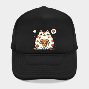 Funny Fat Cat with Pizza Skin, Funny Pizza Lover Hat