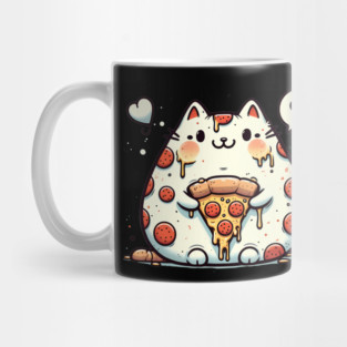Funny Fat Cat with Pizza Skin, Funny Pizza Lover Mug