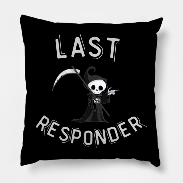 Grim Reaper, Funny Dark Humor Pillow by MakerMind8.2