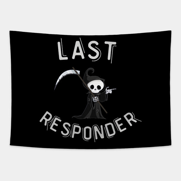 Grim Reaper, Funny Dark Humor Tapestry by MakerMind8.2