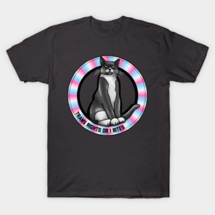Trans Rights Or I Bites Cat T-Shirt