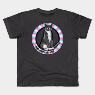 Trans Rights Or I Bites Cat Kids T-Shirt