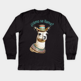 ¿cómo se llama? llama pun Kids Long Sleeve T-Shirt