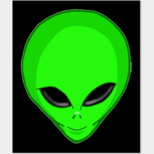 Alien head Posters and Art
