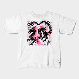 Cherry Blossom Winged Dragon Kids T-Shirt