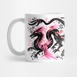Cherry Blossom Winged Dragon Mug