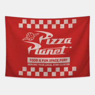 Pizza Planet Worn Tapestry
