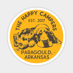 The Happy Campers - Bummin' Basset Magnet