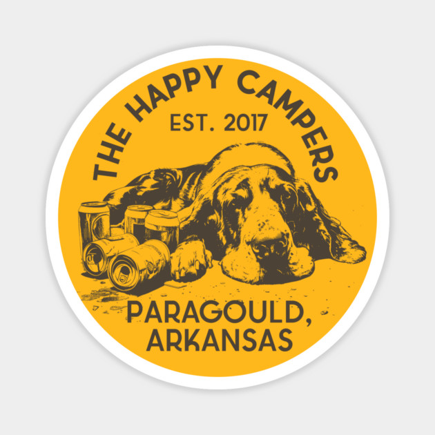 The Happy Campers - Bummin' Basset Magnet by rt-shirts