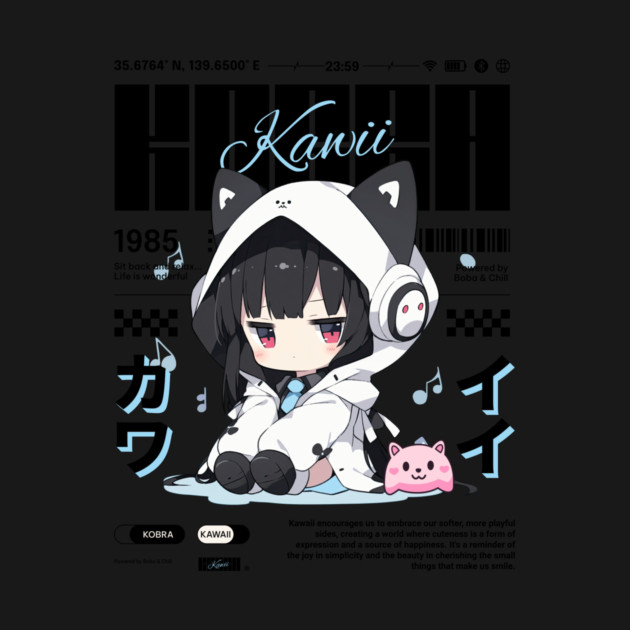 Cute Anime Girl - Music Lovers Kawaii Streetwear by Designed By Marty