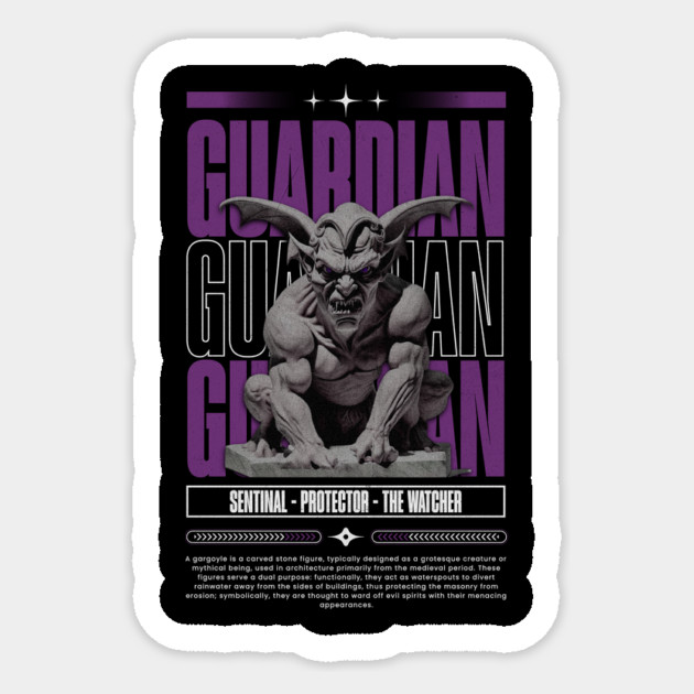 Gargoyle Guardian Sticker by Designed By Marty