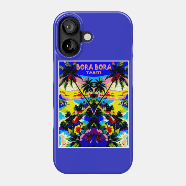 Bora Bora Tahiti Abstract Travel and Tourism Advertising Print Phone Case by posterbobs