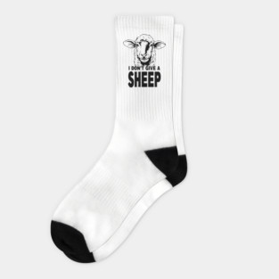 I Don't Give A Sheep Sarcastic Animal Pun Socks
