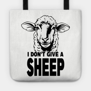 I Don't Give A Sheep Sarcastic Animal Pun Tote