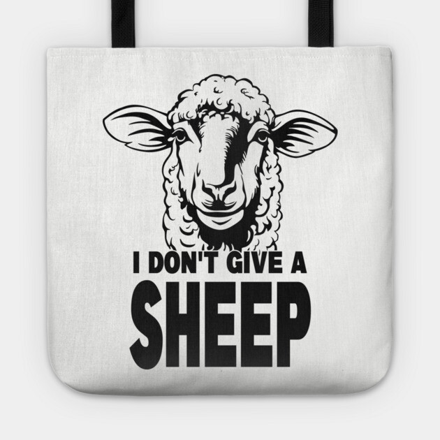 I Don't Give A Sheep Sarcastic Animal Pun Tote by Anticorporati