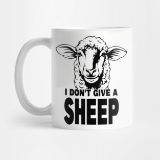 I Don't Give A Sheep Sarcastic Animal Pun Mug