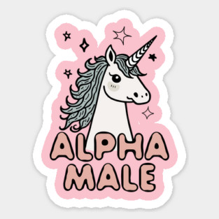 Alpha Male Quirky Unicorn Sticker