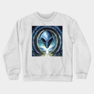Floating Alien Head Crewneck Sweatshirt