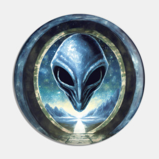 Floating Alien Head Pin