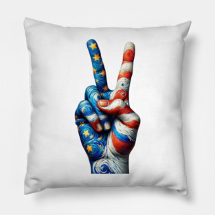 Peace Sign Shirt, Van Gogh Hippie Shirt, Vote Tshirt, Hippe Clothes, Peace Shirt, Peace Love Shirt, Gift for Hippie, Groovy Boomer Tee Pillow