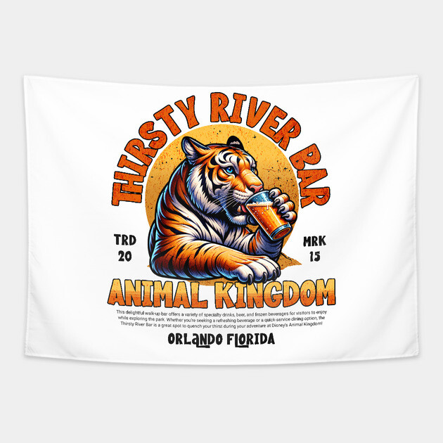 Thirsty River Bar Animal Kingdom Orlando Florida Theme Park Tapestry by Joaddo