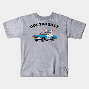 Got Too Silly - Funny Goose Getting Arrested Kids T-Shirt
