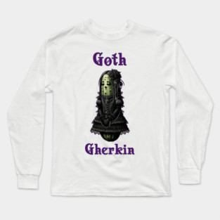 Goth Gherkin Anthropomorphic Gothic Emo Pickle Long Sleeve T-Shirt