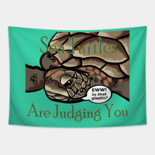 Judgy Sea Turtle Tapestry