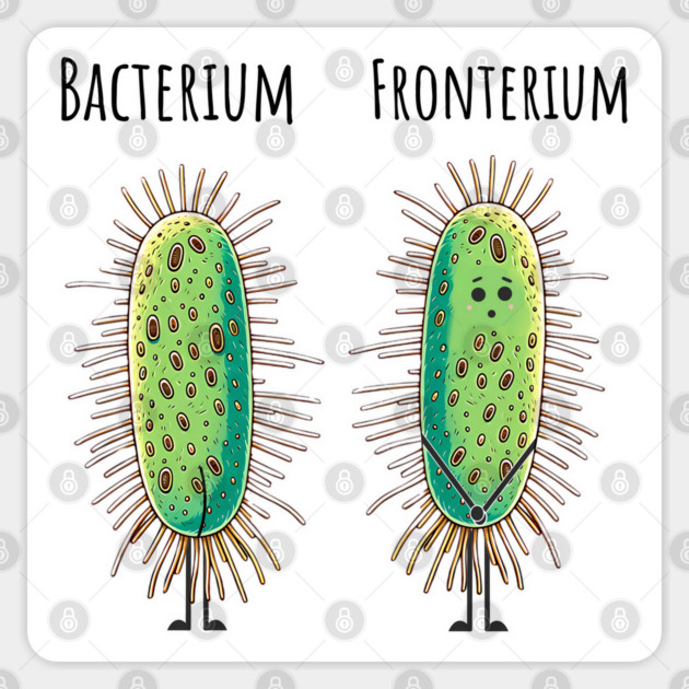 Bacterium and Fronterium silly paramecium bacteria pun meme Sticker by Luxinda