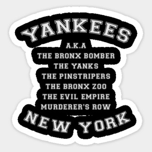 Yankees Alias Names Sticker