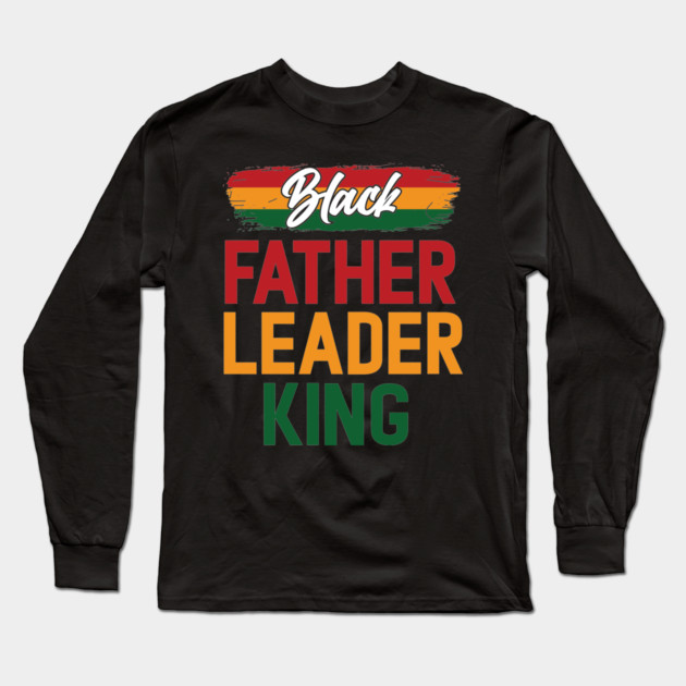 Black Father Leader King Pan African Colors Long Sleeve T-Shirt by UrbanLifeApparel