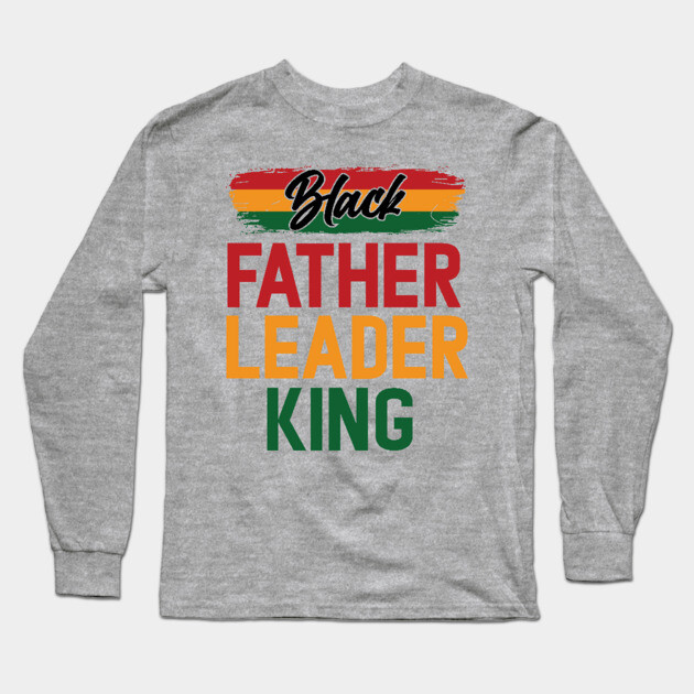 Black Father Leader King Pan African Colors Long Sleeve T-Shirt by UrbanLifeApparel