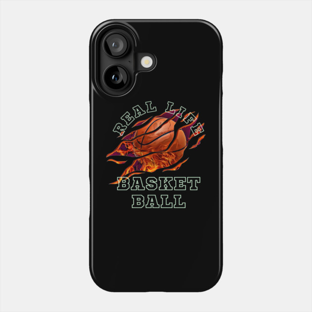 Real Life Basketball Flame Skull Graphic Gift Phone Case by MakerMind8.2