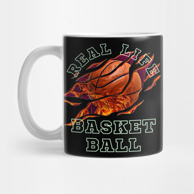 Real Life Basketball Flame Skull Graphic Gift by MakerMind8.2