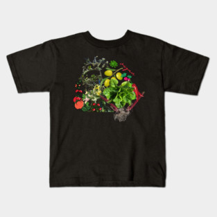 vegan lifestyle - live sustainably with vegetables and salad Kids T-Shirt