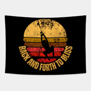 Back and Forth to Bliss Swing Retro Sunset Graphic Gift Tapestry