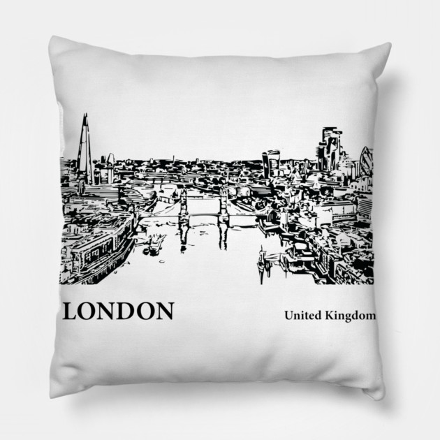 London United Kingdom Pillow by Lakeric