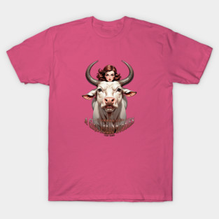 Hotwife Bull Rider With Big White Bull Hobbies Design T-Shirt