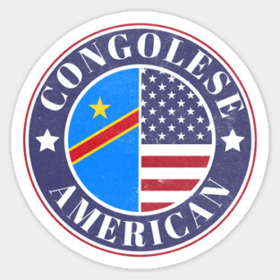 Proud Congolese-American Badge - Democratic Republic of the Congo Flag Magnet