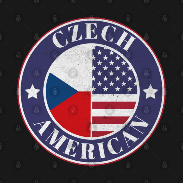 Proud Czech-American Badge - Czech Republic Flag by Yesteeyear
