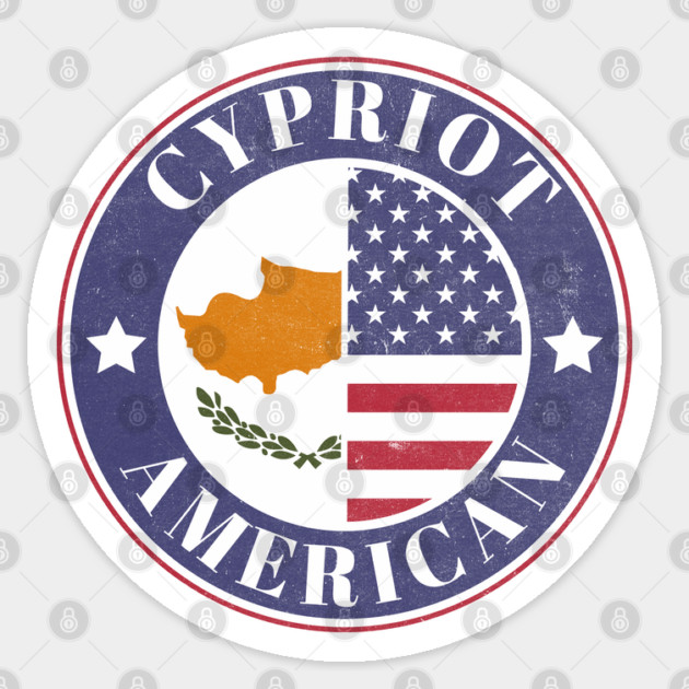 Proud Cypriot-American Badge - Cyprus Flag Sticker by Yesteeyear