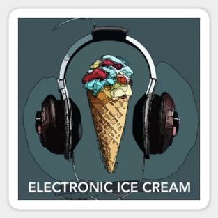 Electronic Ice Cream logo (gray background) Sticker