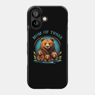 Mom of 3 Boys Mothers Day Mama Bear Phone Case
