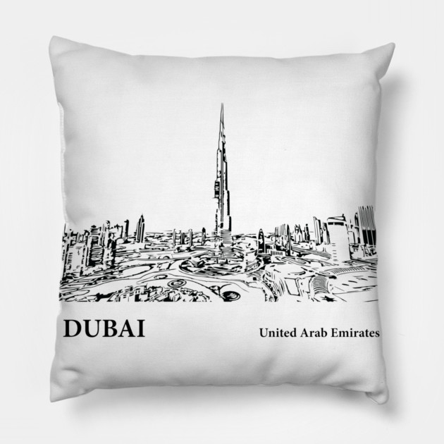 Dubai United Arab Emirates Pillow by Lakeric