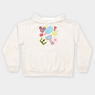 Kingdom Hearts drawing pattern - lite Kids Hoodie