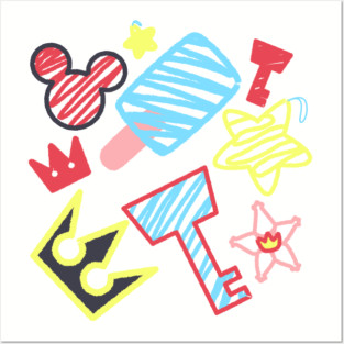 Kingdom Hearts drawing pattern - lite Posters and Art