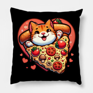Funny Fat with Pizza, Funny Pizza lover Pillow